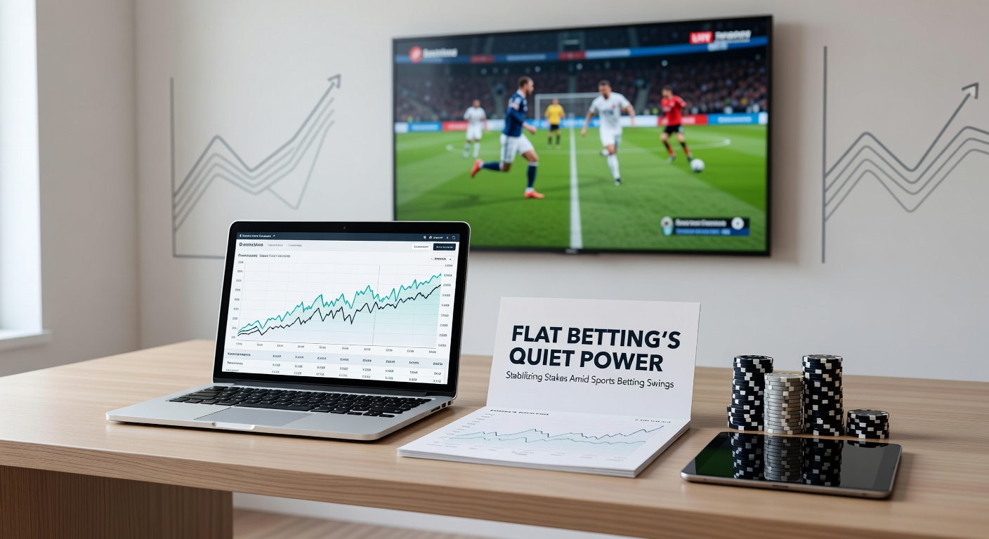 Comparison chart of bankroll trajectories: flat betting line stays relatively flat with minimal dips, while Kelly and martingale lines show sharp peaks and devastating valleys over 200 bets