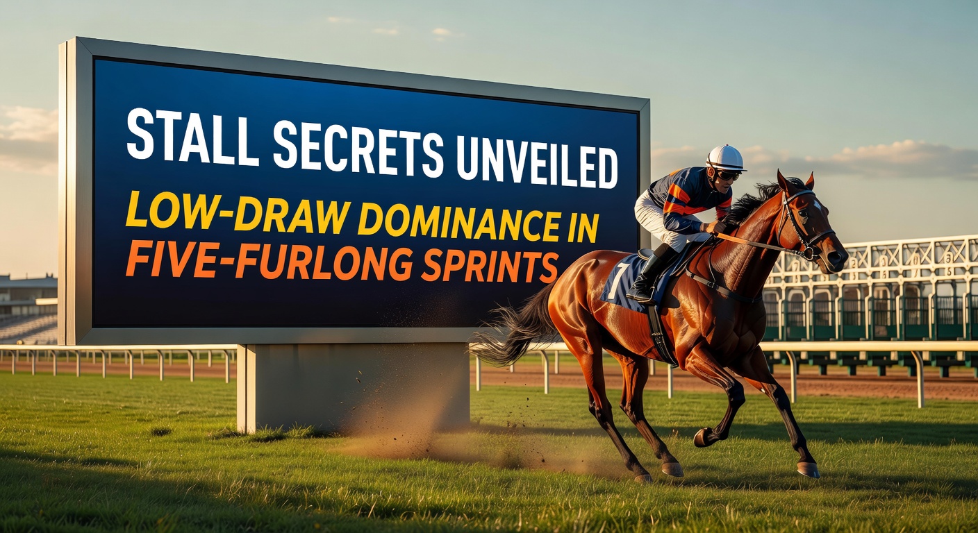 Horses exploding from the starting stalls in a tight five-furlong sprint, with inside runners gaining early rail advantage